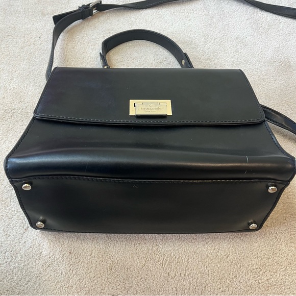 Kate Spade Doris Black Leather Top Handle Crossbody Satchel Bag - Picture 7 of 9